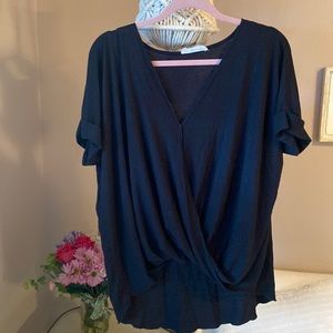 Black Surplice Top